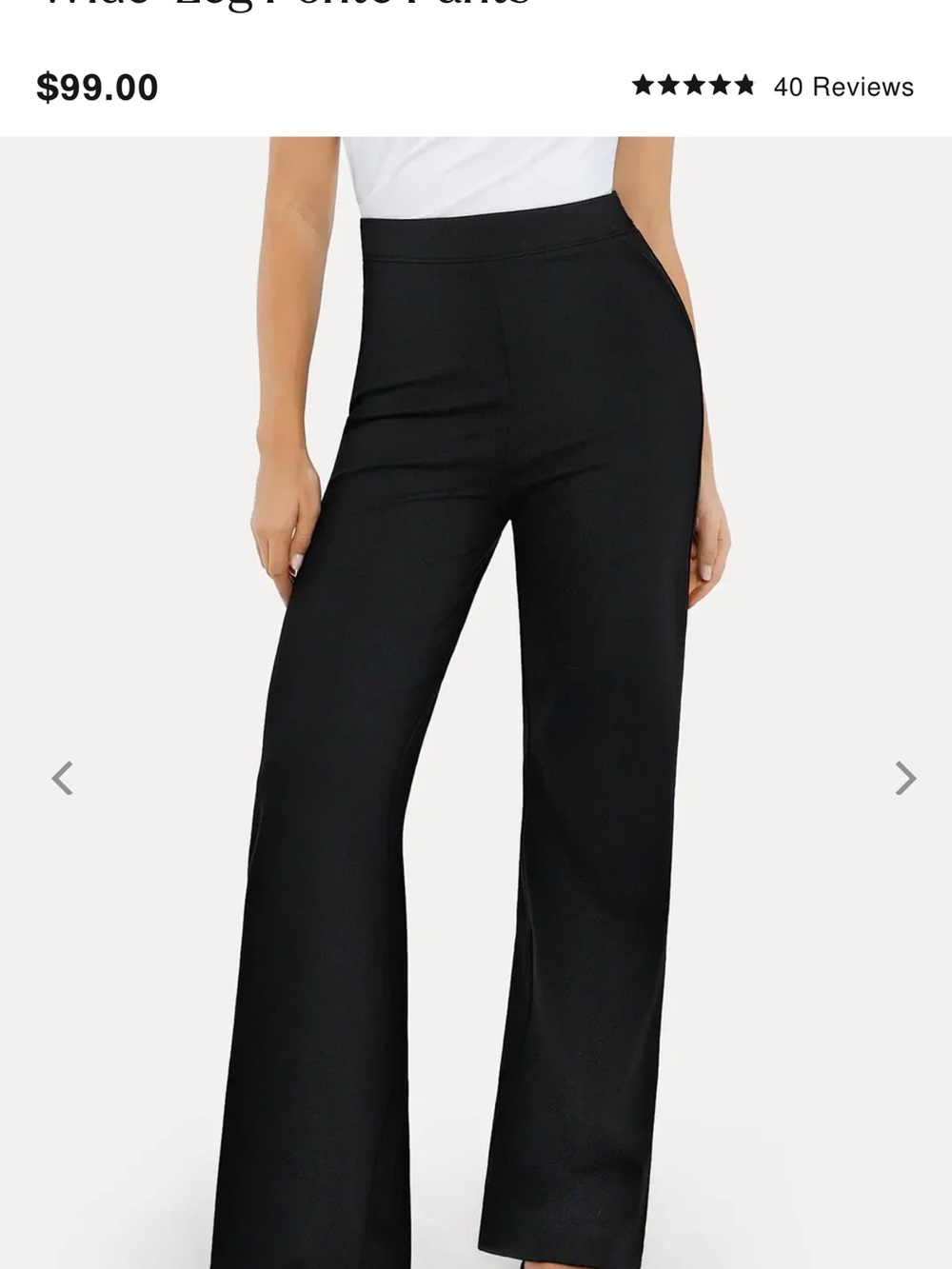 High-Waist Wide Leg Pants popilush - Black